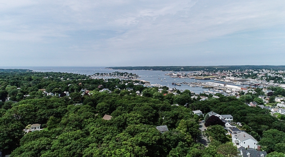 Gloucester Harbor aerial view from 31 Decatur Street Gloucester Massachusetts