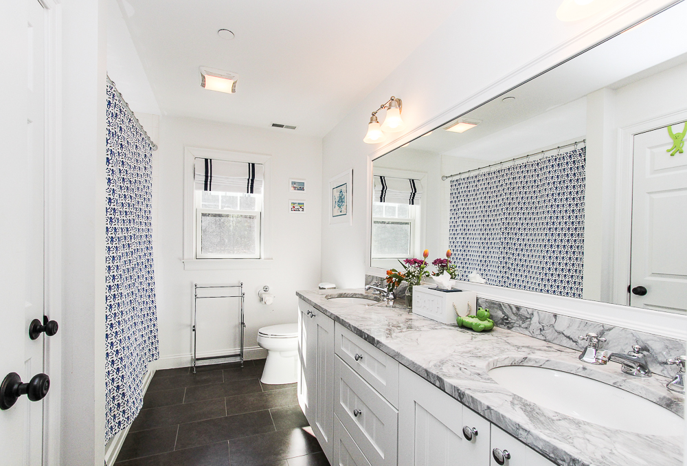 Shared bathroom with double sinks 41 Beaver Pond Beverly Massachusetts