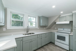 Kitchen with quartz counters at 38-C Arbor Street Wenham Massachusetts