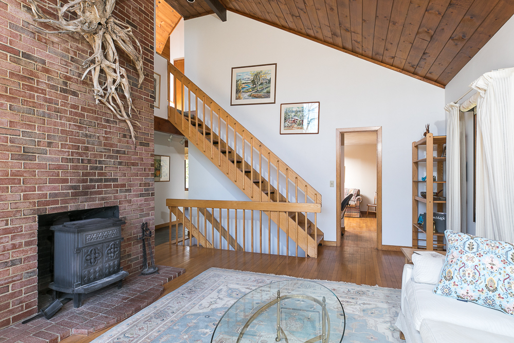 Living Room and Stairway 156 Middle Road Newbury Massachusetts