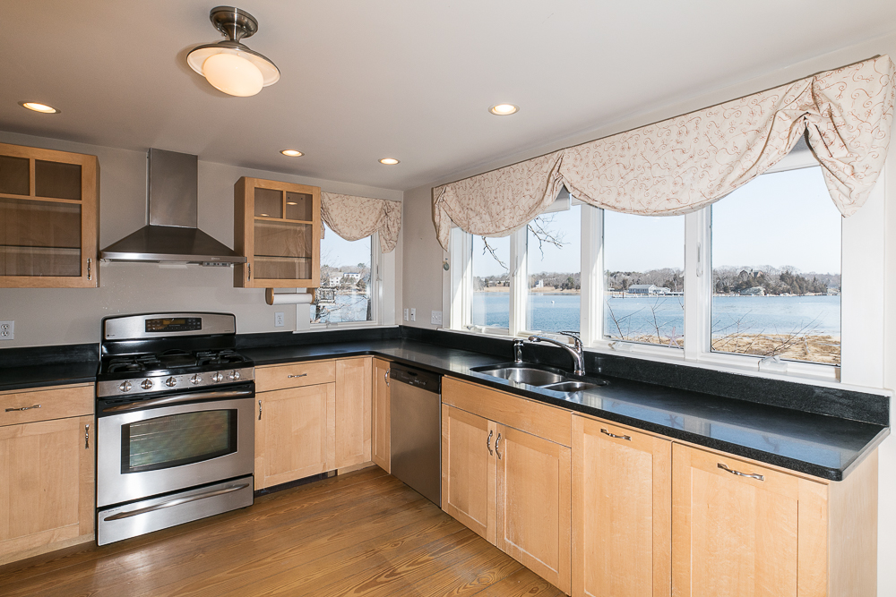 Kitchen with water views 17 Stanwood Point Gloucester Massachusetts