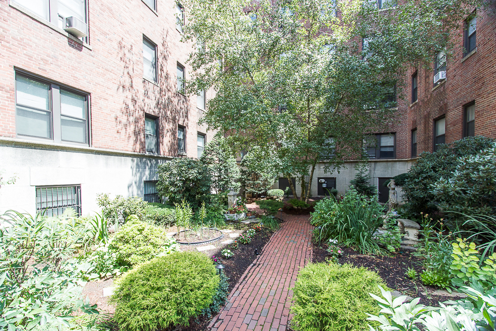 Brick courtyard and gardens 82 Jersey Street Boston, Massachusetts