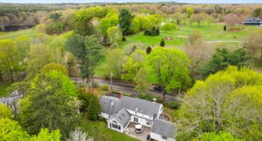 Aerial from the back 101 Larch Row Wenham Massachusetts
