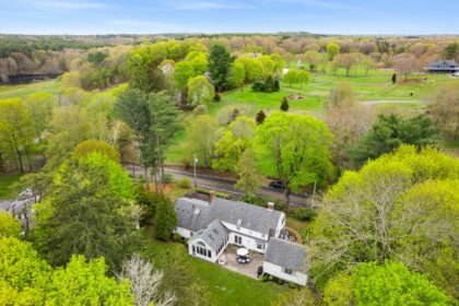 Aerial from the back 101 Larch Row Wenham Massachusetts