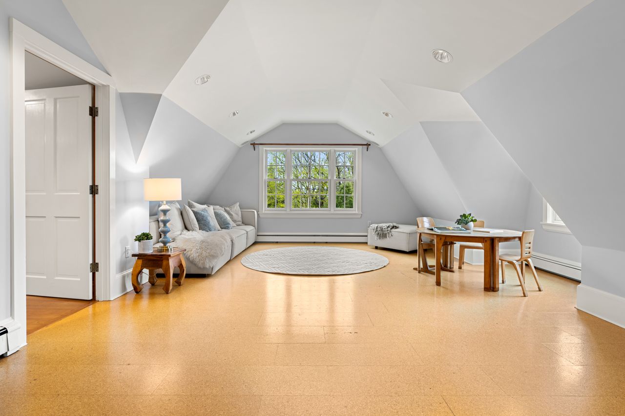 Great Room with cork floors 920 Hale Street Beverly Massachusetts